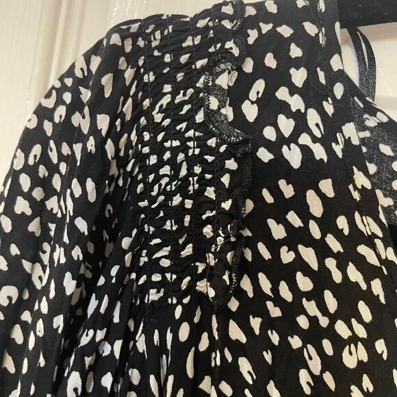 Umgee Animal Print Babydoll Top in Black and white high/lo size 1XL - Picture 4 of 11